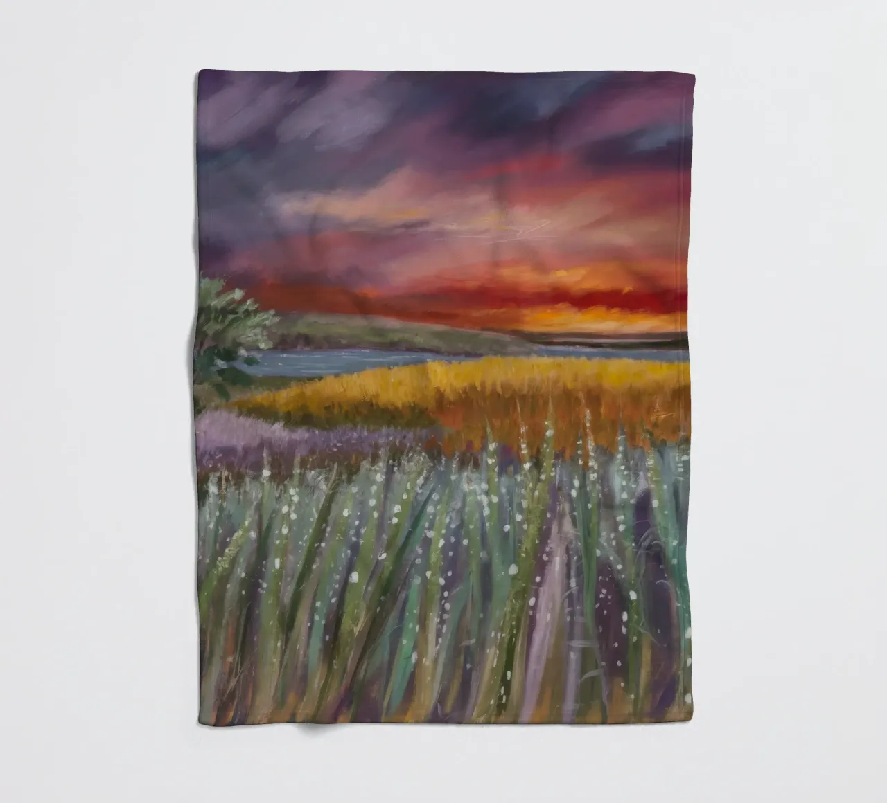 Orizzonte di fuoco alla lavanda coperta in pile da Solestice Strokes