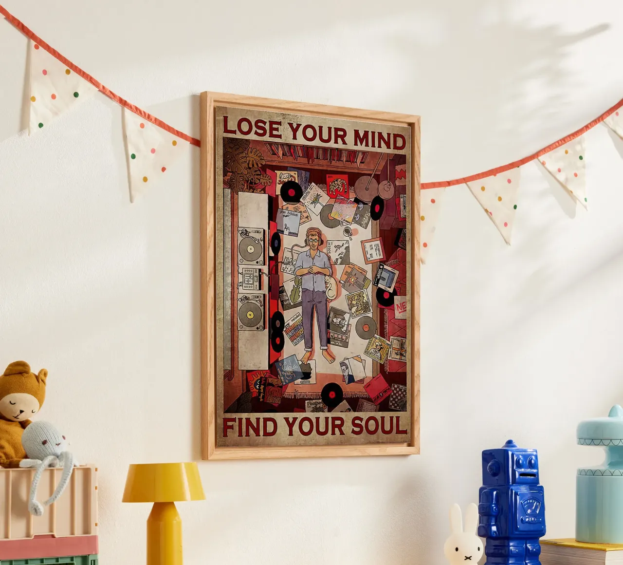 Man Loves Vinyl, Lose Your Mind Find Your Soul acrylic glass by Aaronshop
