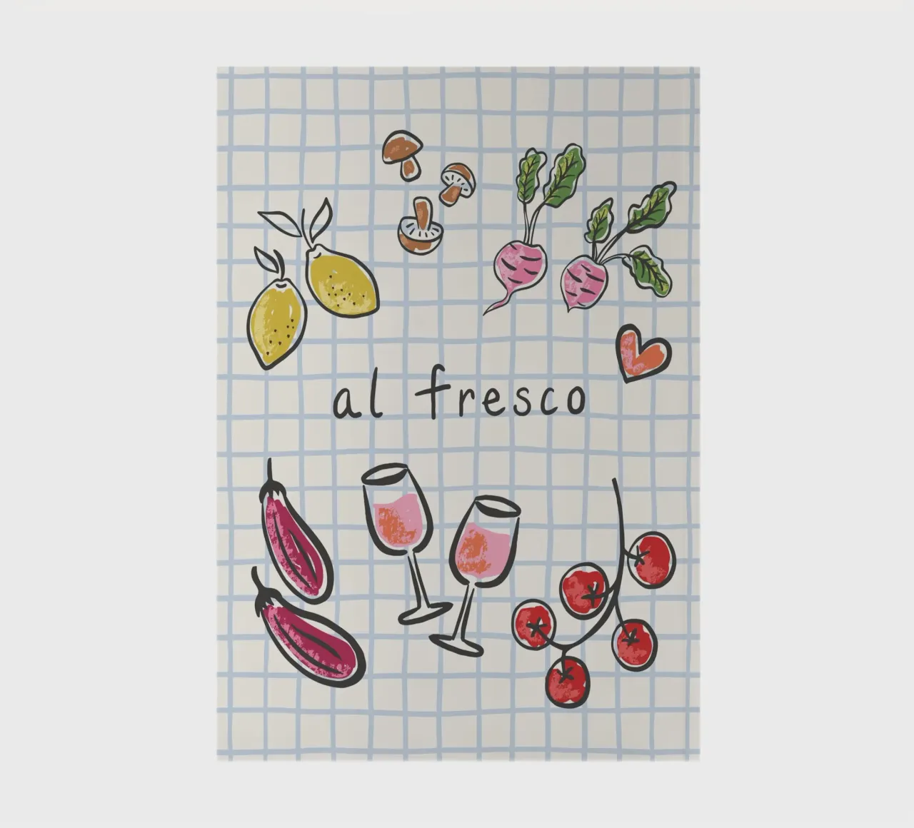 Al Fresco – Naïve Hand Drawn Picnic Print Notizbuch von Vivdesign
