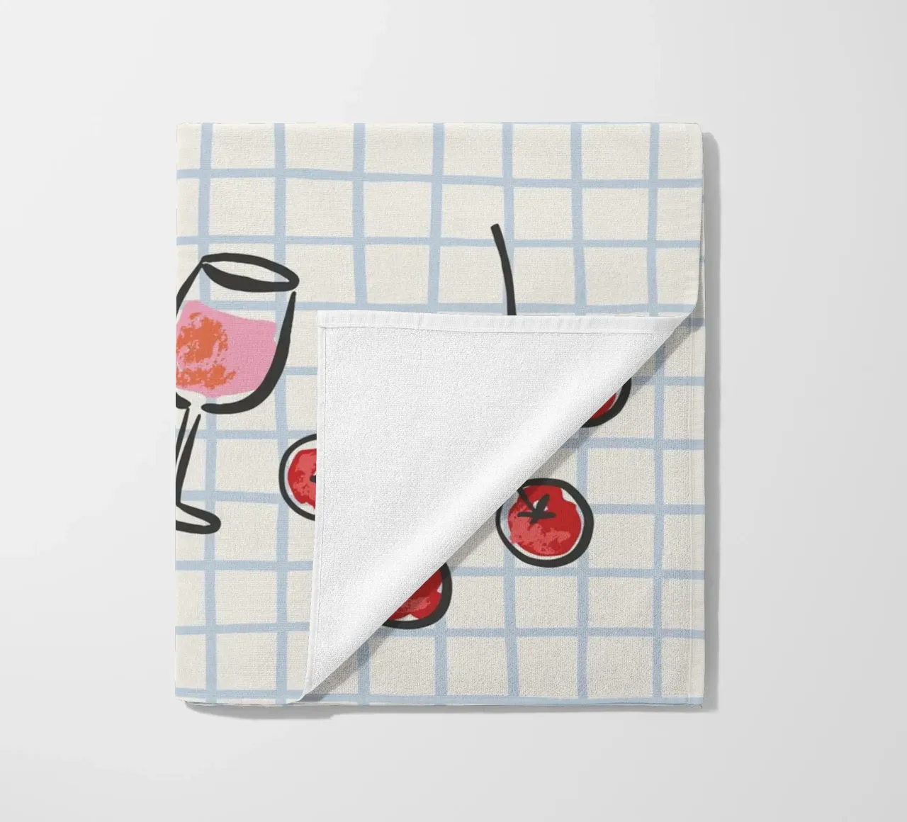 Al Fresco – Naïve Hand Drawn Picnic Print beach towel by Vivdesign