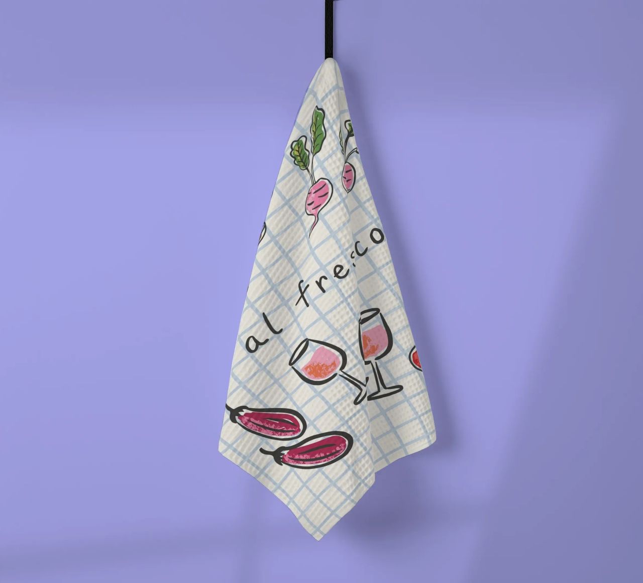 Al Fresco – Naïve Hand Drawn Picnic Print canovaccio da cucina da Vivdesign