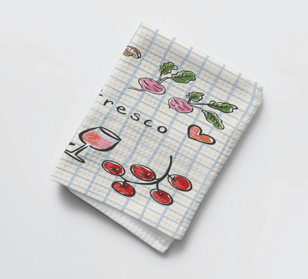 Al Fresco – Naïve Hand Drawn Picnic Print torchon de Vivdesign