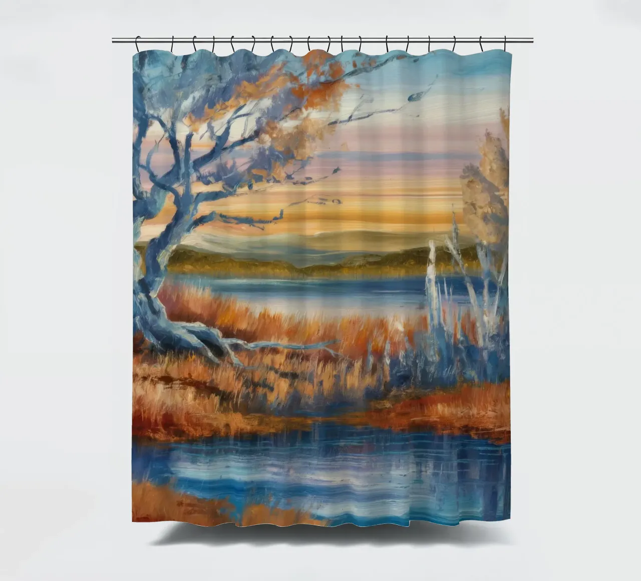 Ansa del fiume Twilight tenda da doccia da Solestice Strokes