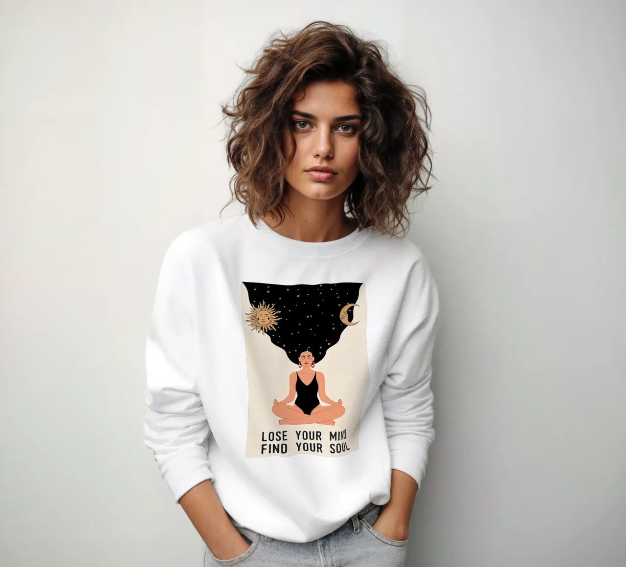 La ragazza che medita Perde la mente, trova l'anima felpa da Aaronshop