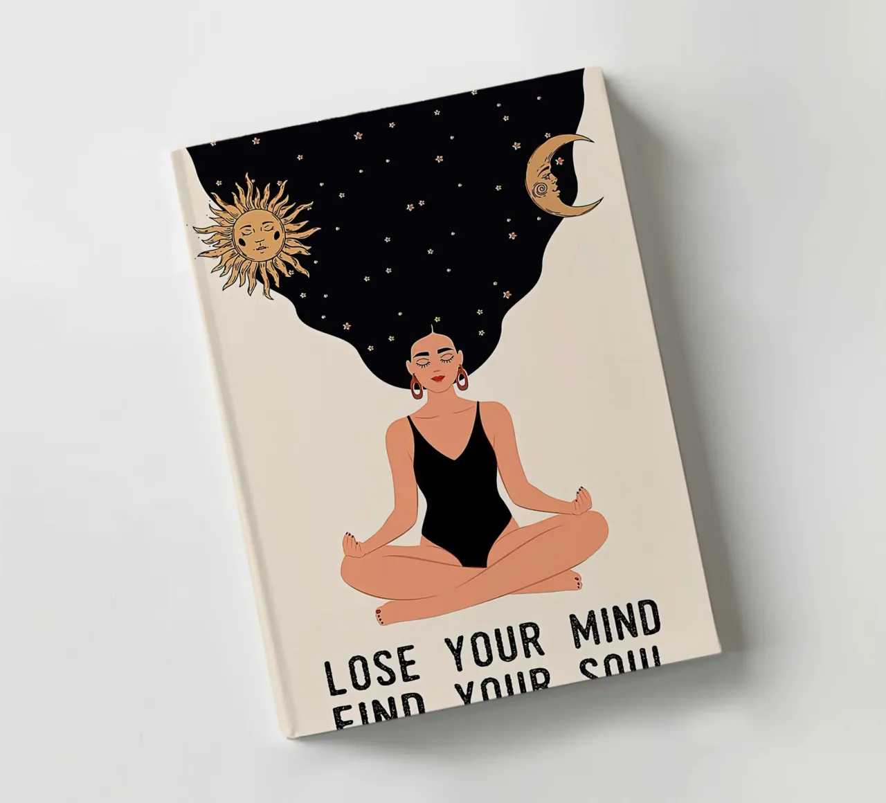 Meditating Girl Lose Your Mind, Find Your Soul notebook by Aaronshop