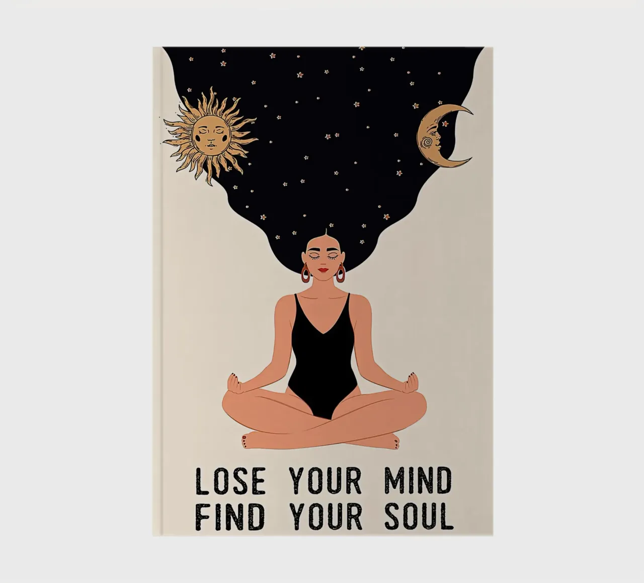 Meditating Girl Lose Your Mind, Find Your Soul notebook by Aaronshop