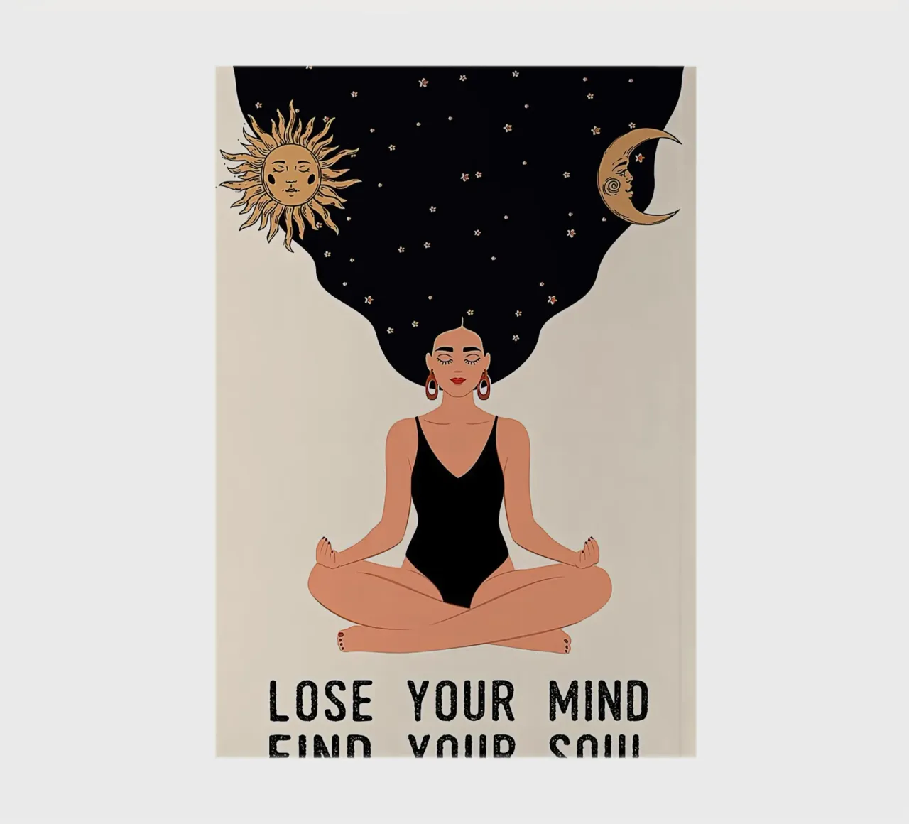 Meditating Girl Lose Your Mind, Find Your Soul notebook by Aaronshop