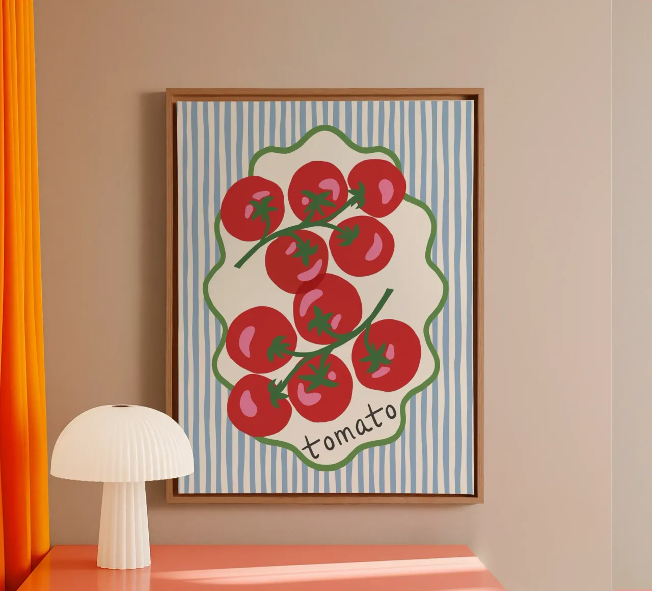 Tomatoes - graphic Italian summer vibes tela con Cornice a cassetta da Vivdesign