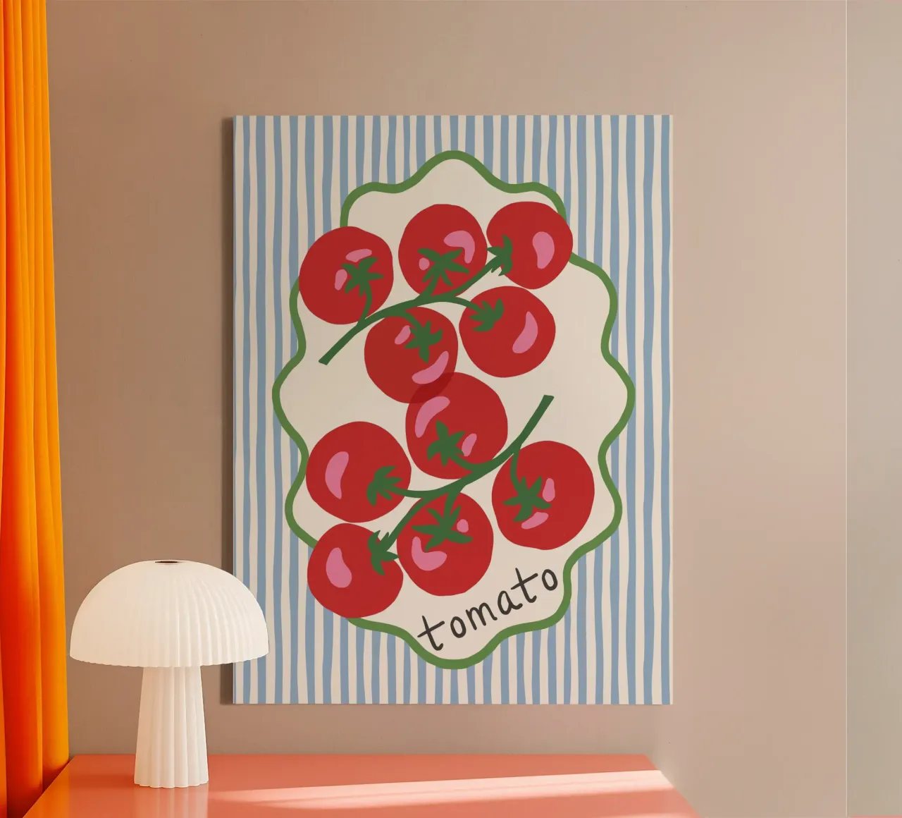 Tomatoes - graphic Italian summer vibes tela con Cornice a cassetta da Vivdesign