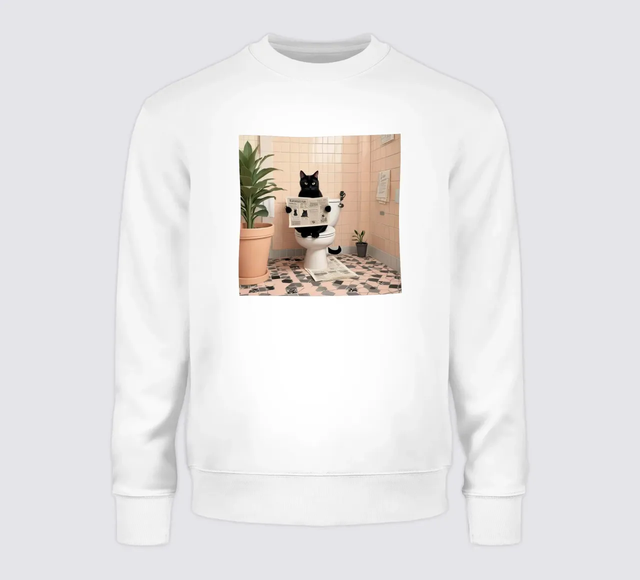 Gatto nero sul water felpa da Betty Shops
