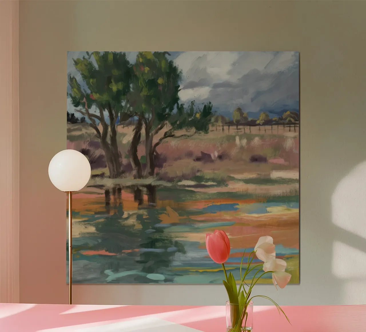 Stagno Pastorale Silenzio poster con telaio in plastica da Solestice Strokes