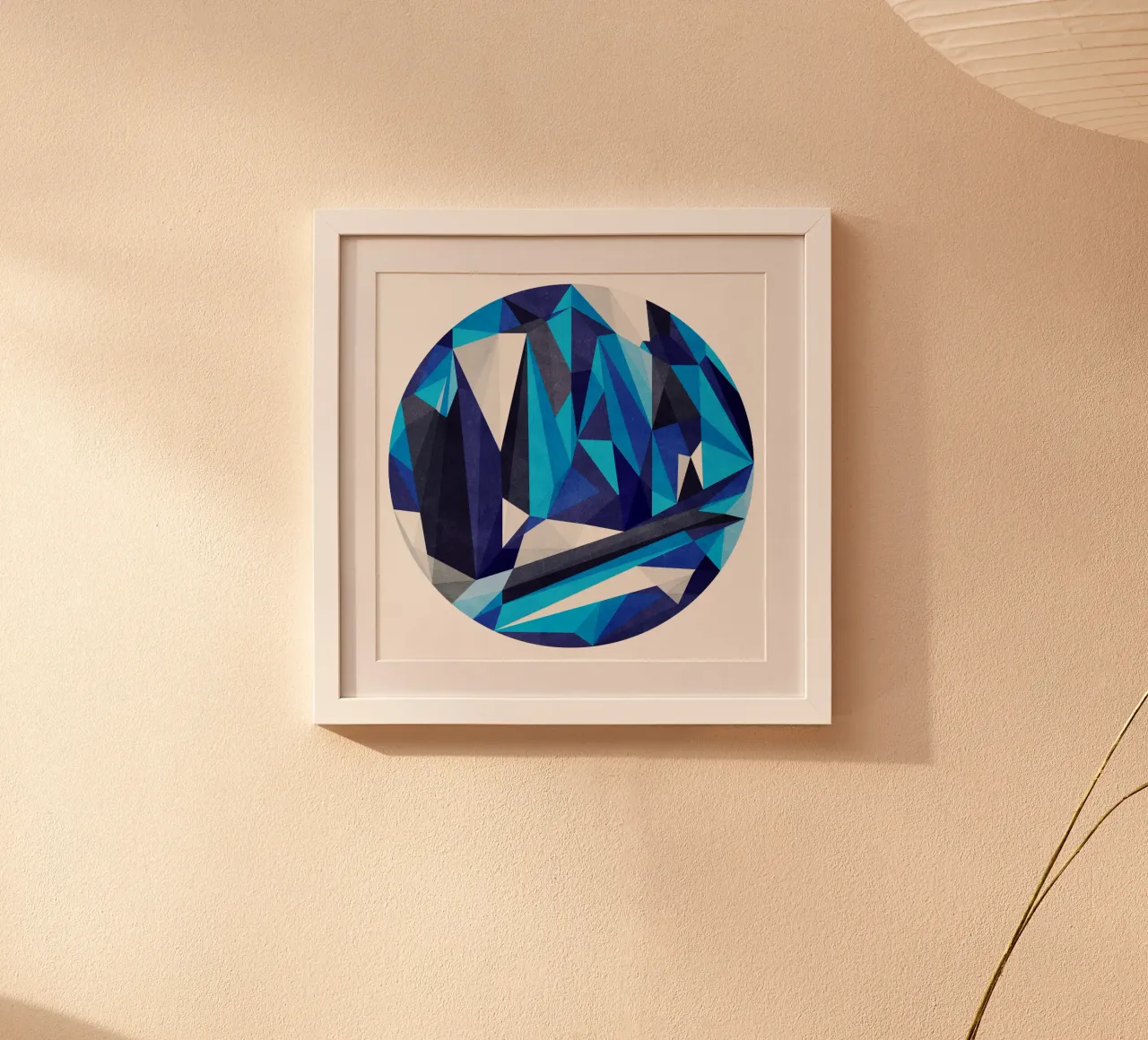 Blue Something poster with wooden frame by Circle Love