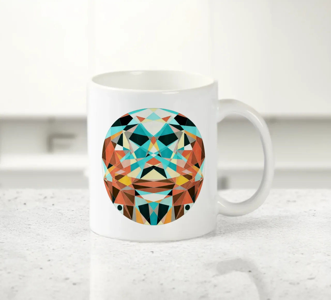 Optimism ceramic mug by Poetry Geometry