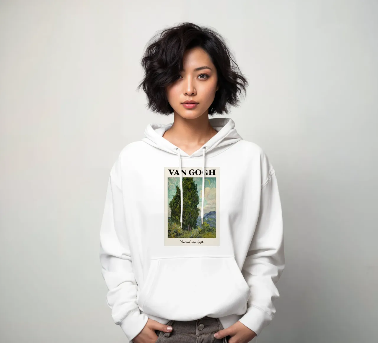 Van Gogh's Cypresses, Post-Impressionist Nature Landscape Pr hoodie by NorwesClub