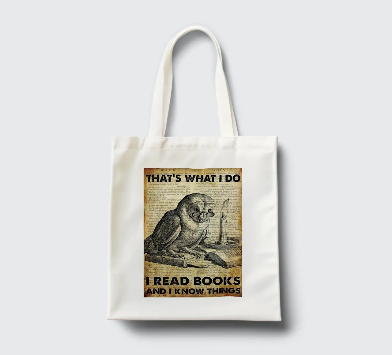 Owl That's What I Do I Read Books And I Know Things Jutebeutel von Aaronshop
