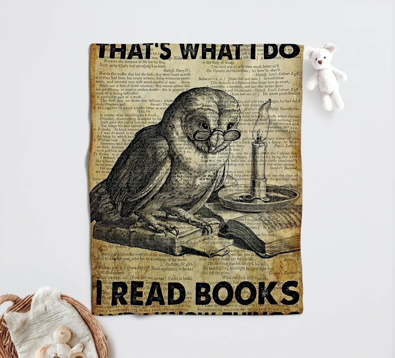 Owl That's What I Do I Read Books And I Know Things Fleecedecke von Aaronshop