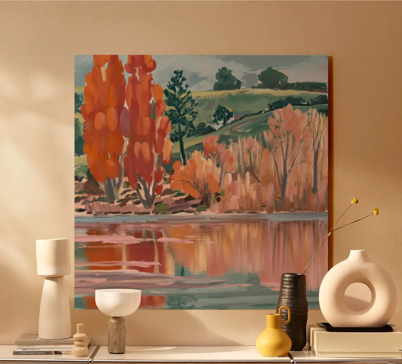 Golden Pond Whispers Alu-Dibond von Solestice Strokes