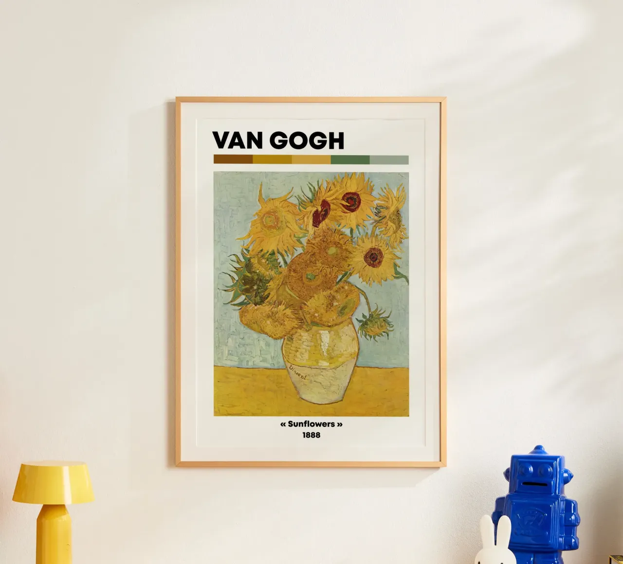Van Gogh Zonnebloemen Impressionisme Kunstdruk - Bloemendecor T poster met aluminium frame van NorwesClub