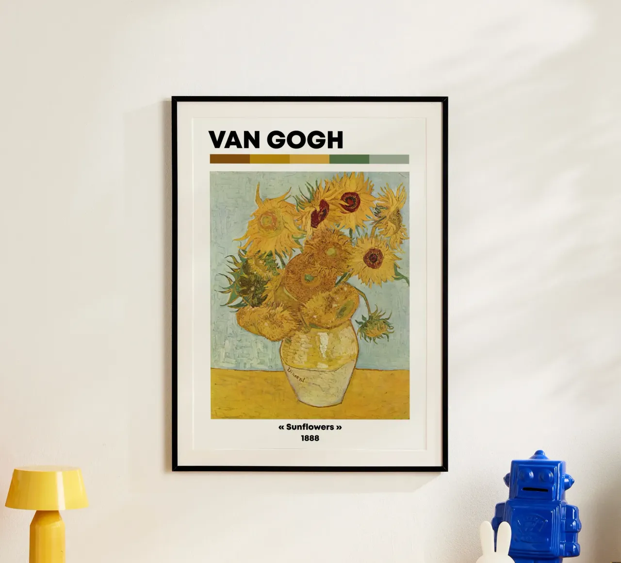 Van Gogh Zonnebloemen Impressionisme Kunstdruk - Bloemendecor T poster met aluminium frame van NorwesClub