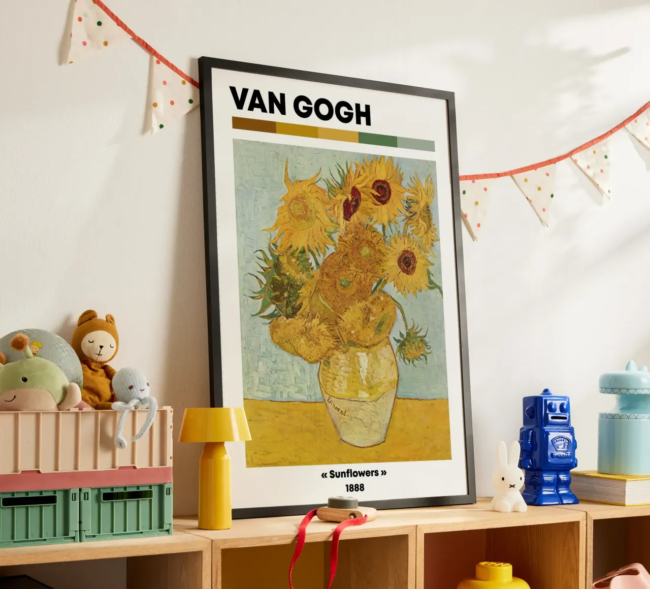 Van Gogh Zonnebloemen Impressionisme Kunstdruk - Bloemendecor T poster met aluminium frame van NorwesClub