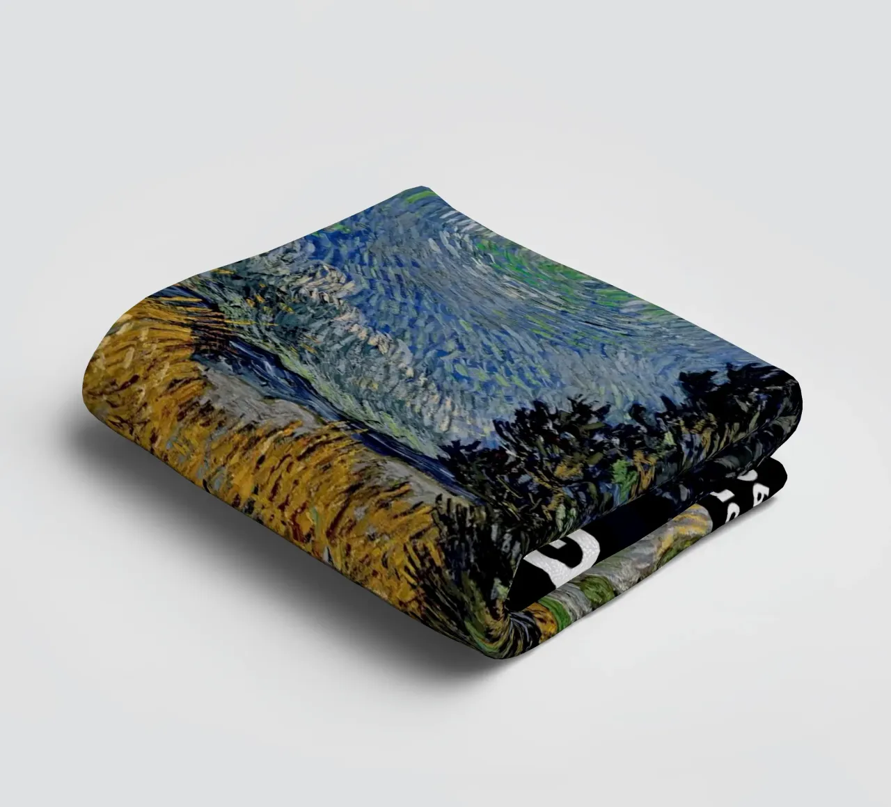 Strada di Van Gogh con cipresso e stella - Notte post-impressionista asciugamano da bagno da NorwesClub