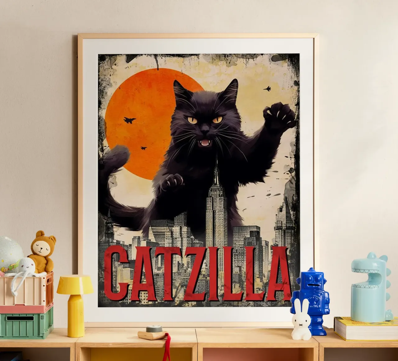 De Catzilla poster van Betty Shops
