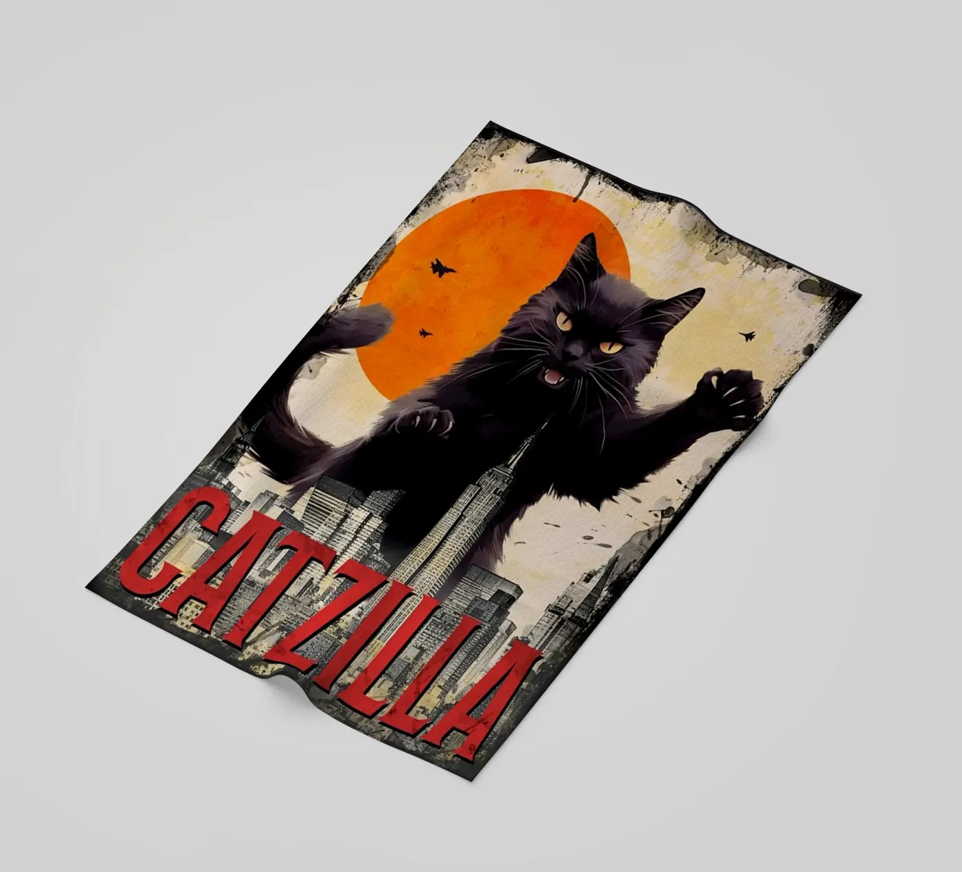The Catzilla beach towel by Betty Shops