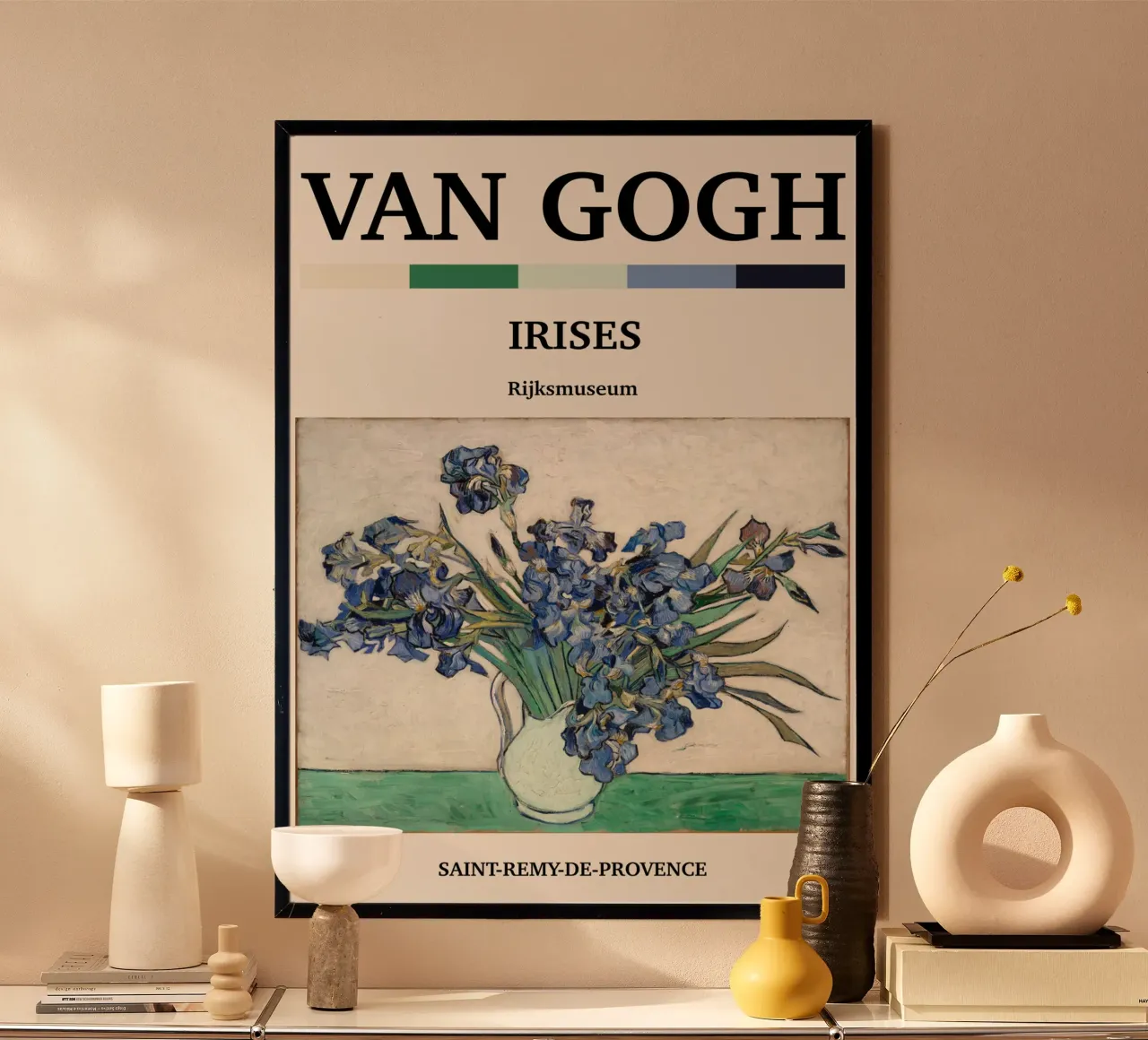 Van Gogh Irissen Post-Impressionisme Bloemrijke Kunstdruk - Blauw B poster van NorwesClub