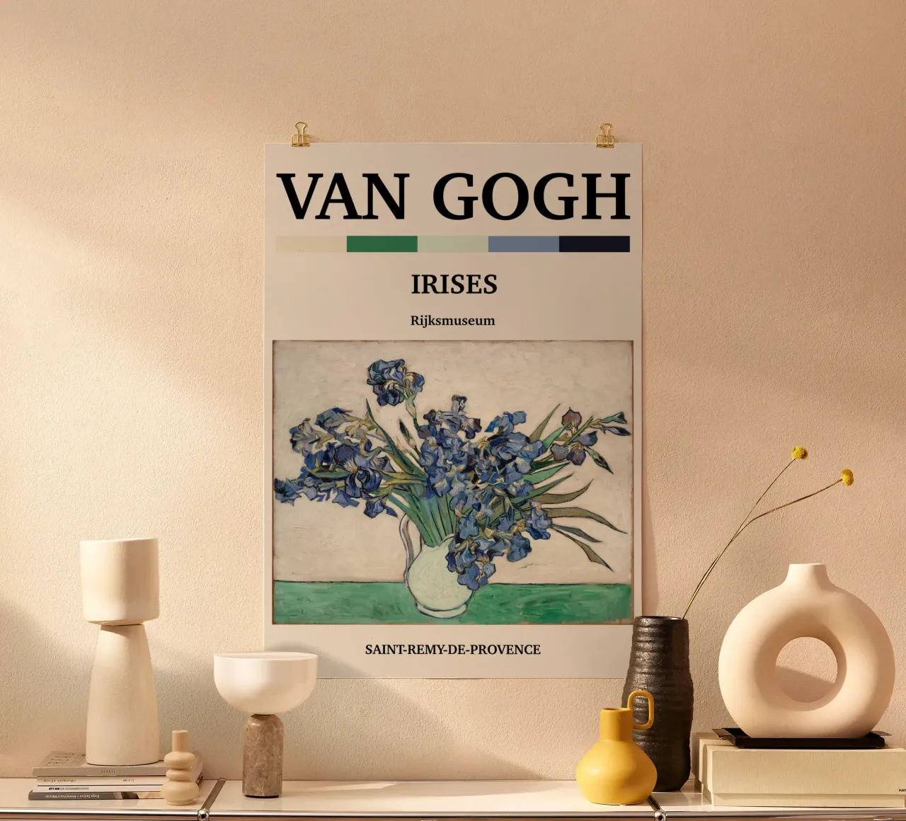 Van Gogh Irissen Post-Impressionisme Bloemrijke Kunstdruk - Blauw B poster van NorwesClub