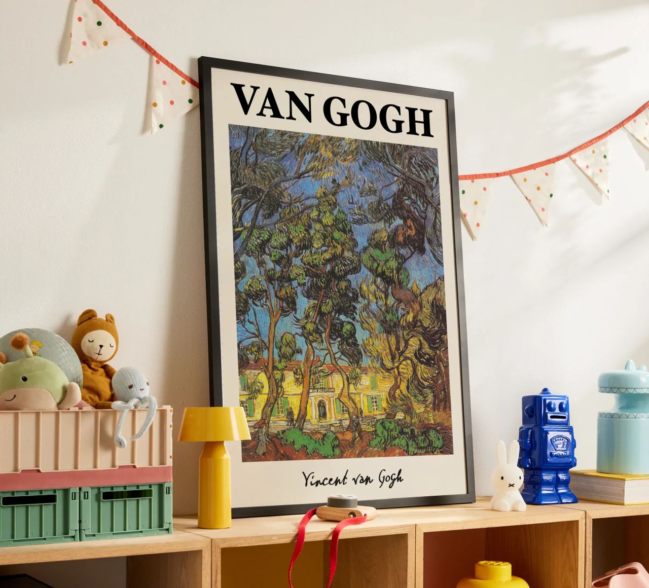 Van Gogh St-Paul Hospital Bäume - Postimpressionistische Landschaften Poster von NorwesClub