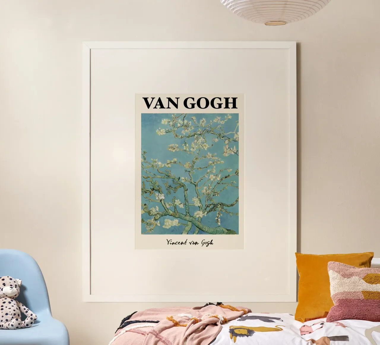 Van Gogh Mandorli in fiore - Floreale di primavera post-impressionista poster con telaio in alluminio da NorwesClub