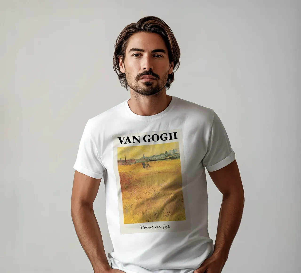 Van Gogh Wheat Fields with Arles - Post-Impressionist Landsc t-shirt by NorwesClub