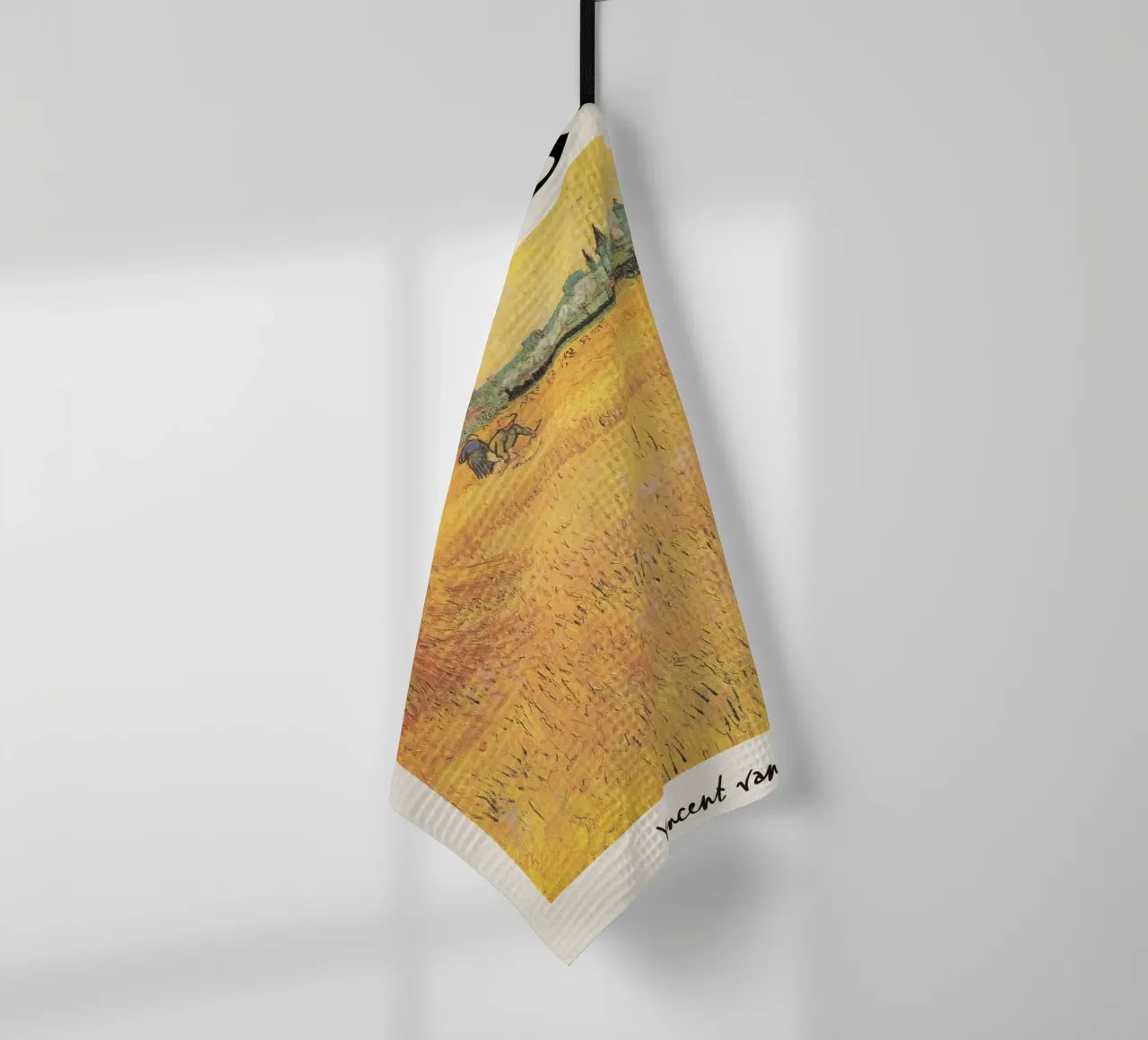 Van Gogh Wheat Fields with Arles - Post-Impressionist Landsc tea towel by NorwesClub
