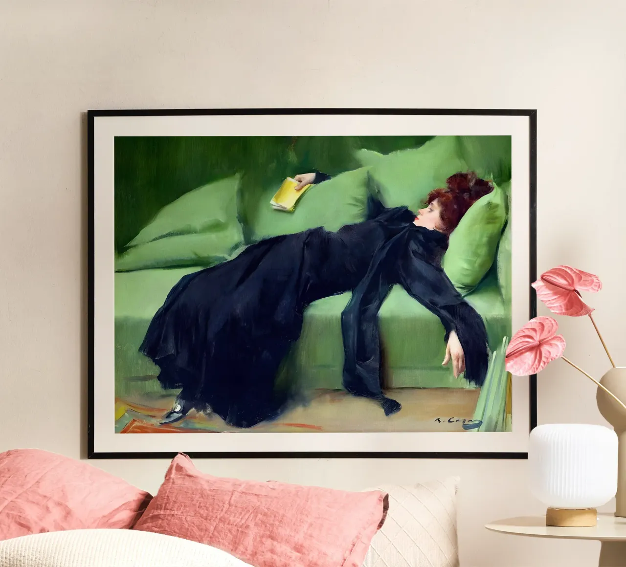 After The Ball by Ramon Casas poster con telaio in legno da apoloprints