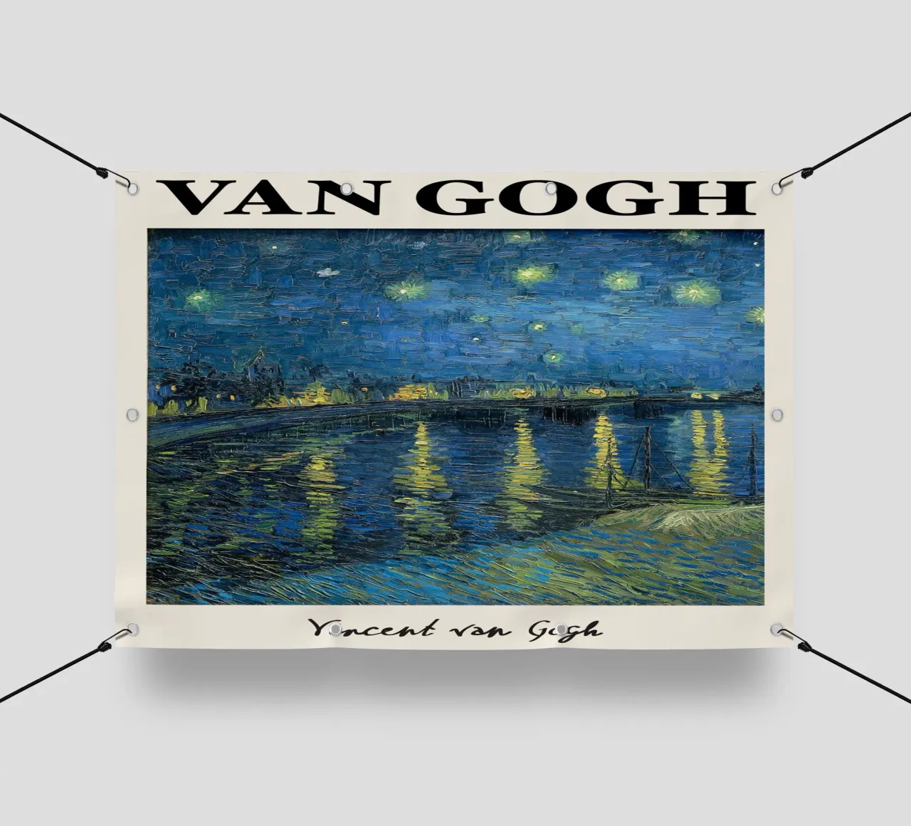 Van Gogh Notte stellata sul Rodano - Notti post-impressioniste telo in pvc da NorwesClub