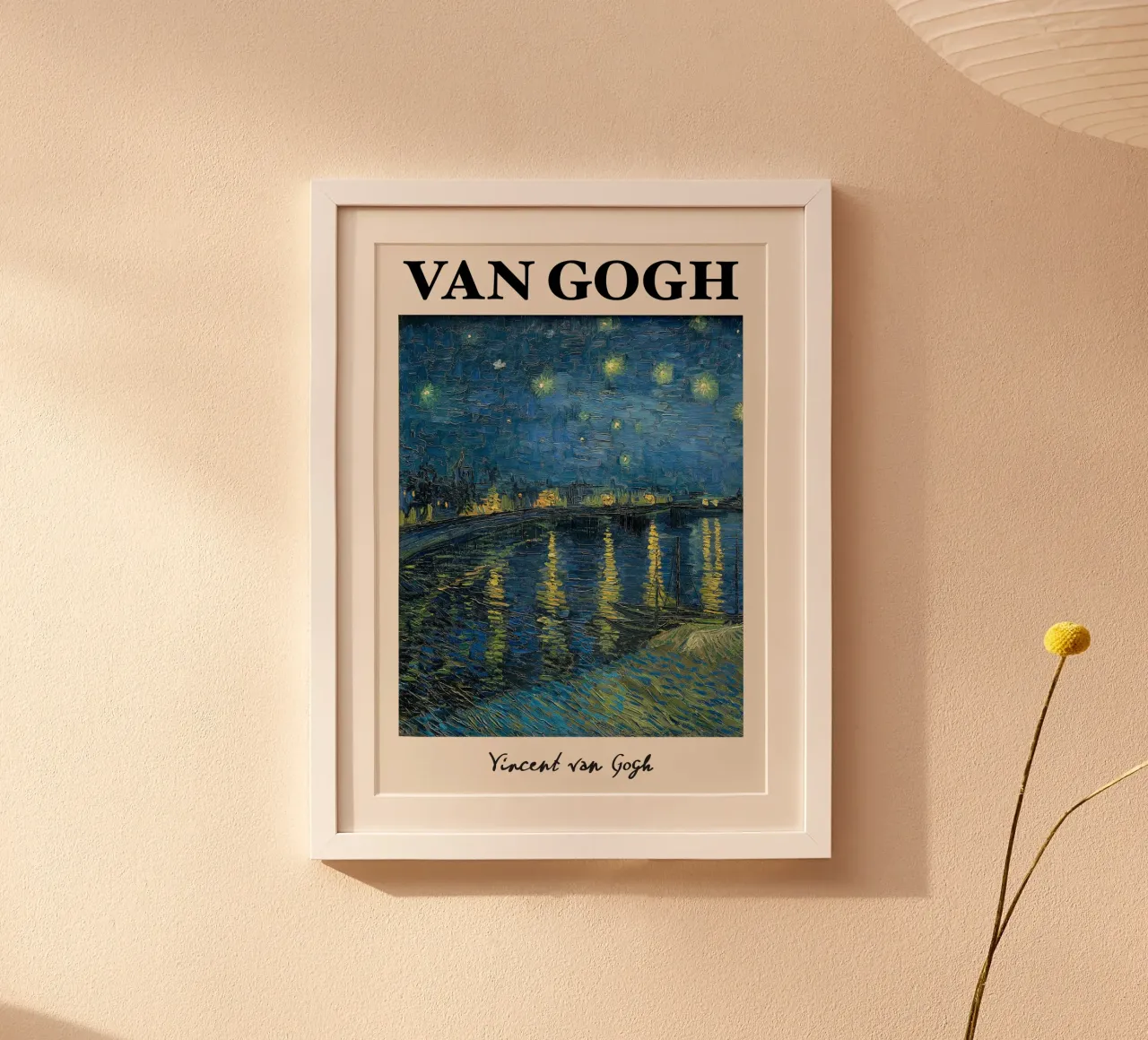 Van Gogh Notte stellata sul Rodano - Notti post-impressioniste poster con telaio in plastica da NorwesClub