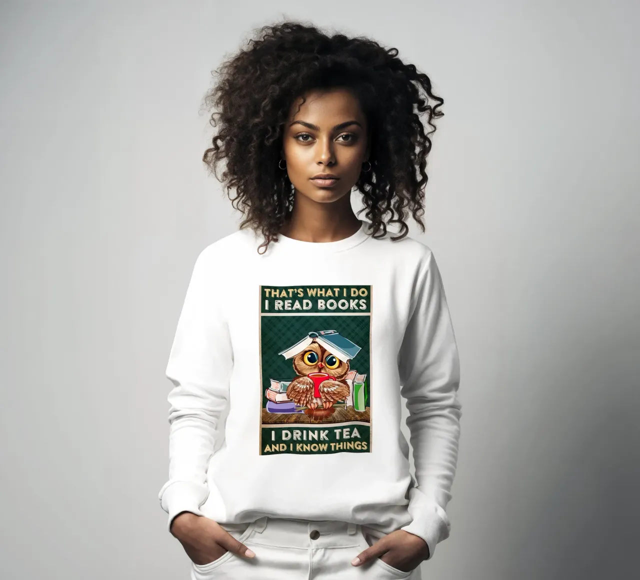 Gufo Leggo libri Bevo tè e so delle cose felpa da Aaronshop