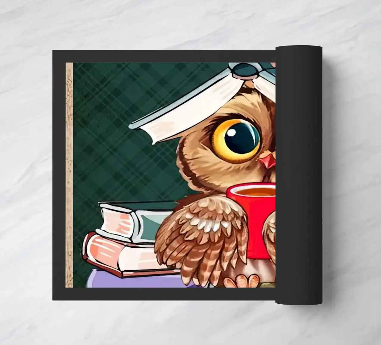 Gufo Leggo libri Bevo tè e so delle cose zerbino da Aaronshop