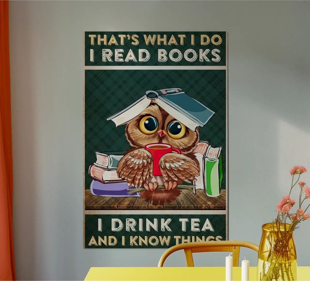 Eule Ich lese Bücher Ich trinke Tee und ich weiß Dinge Hahnemühle von Aaronshop