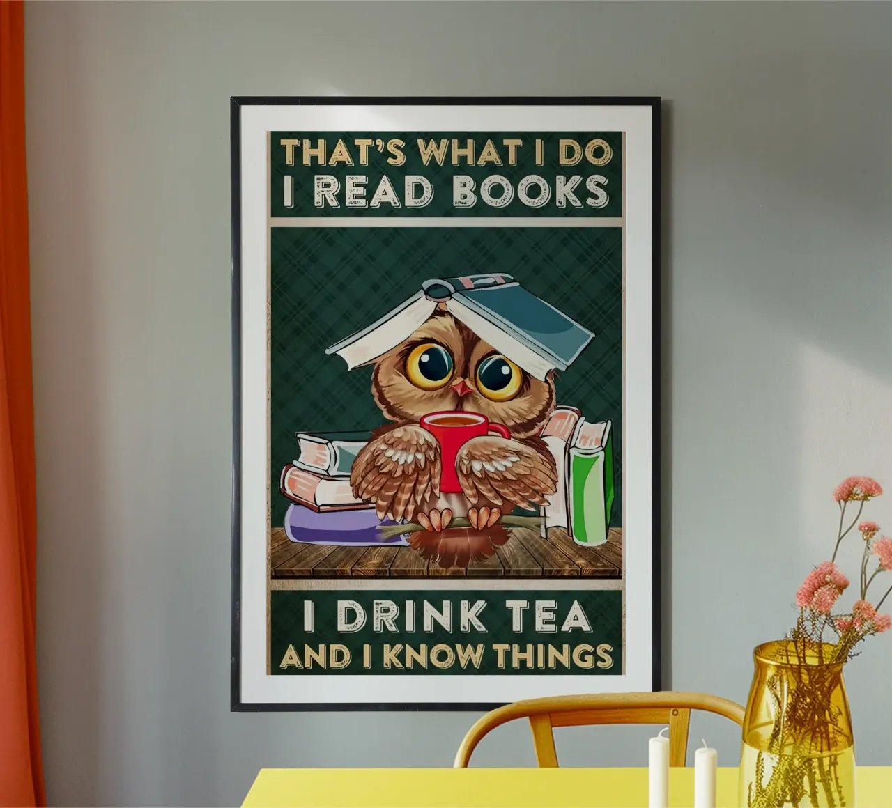 Eule Ich lese Bücher Ich trinke Tee und ich weiß Dinge Hahnemühle von Aaronshop