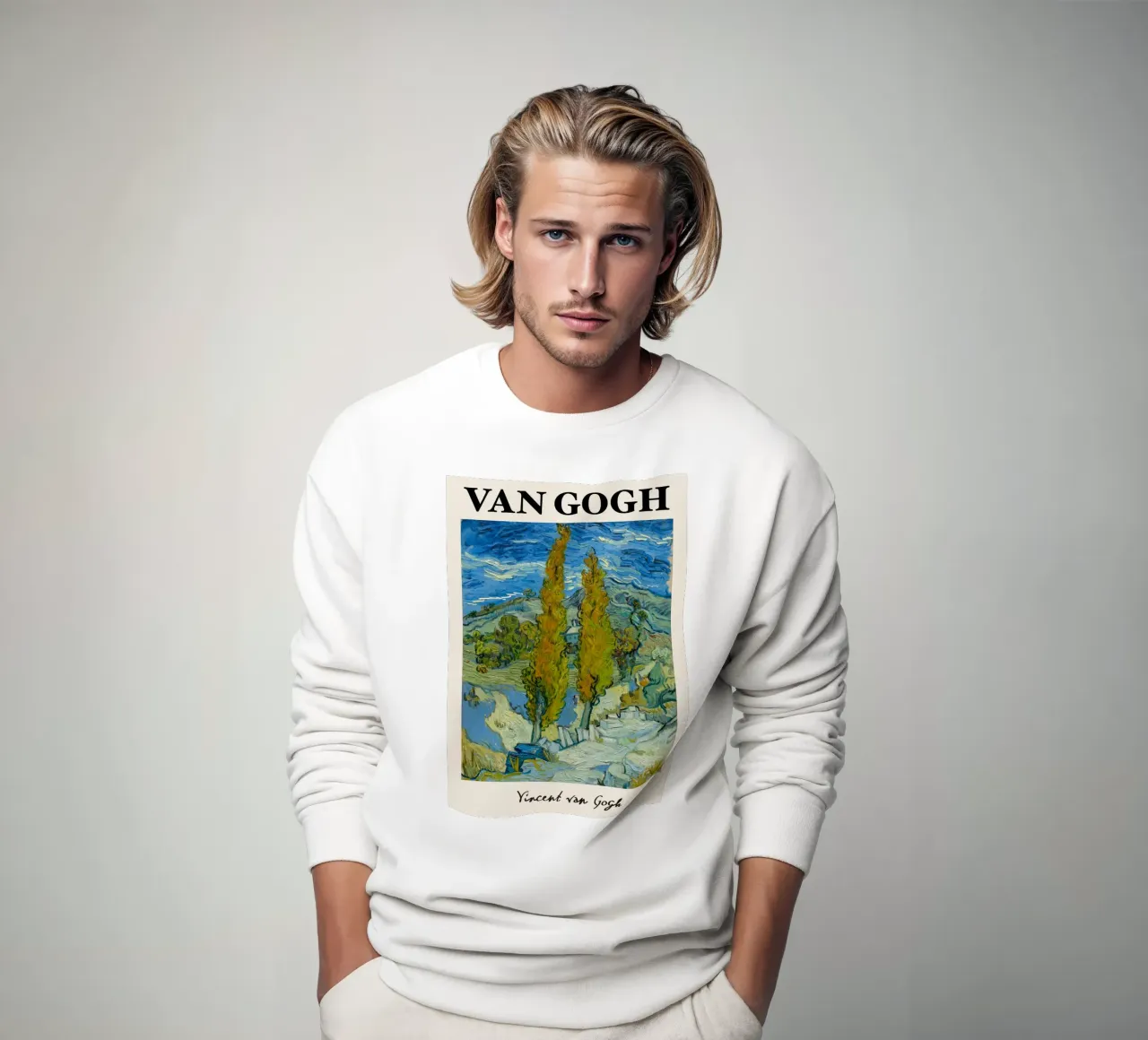 I pioppi di Van Gogh - Stampa d'arte del paesaggio post-impressionista felpa da NorwesClub
