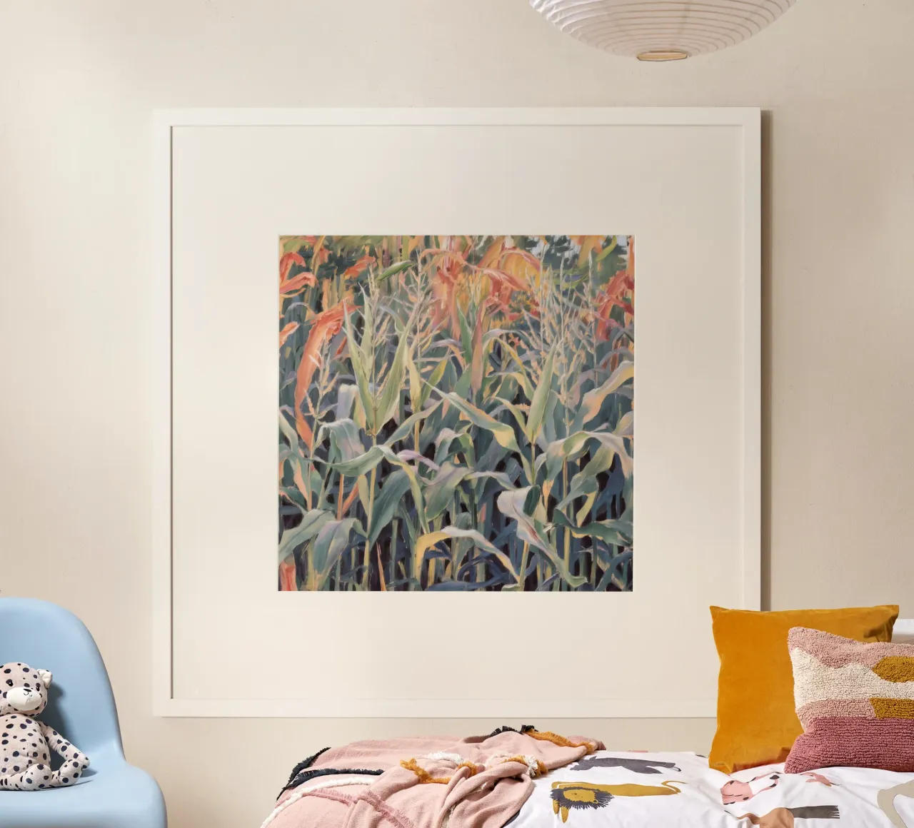 I segreti del campo di grano mormorano poster con telaio in legno da Solestice Strokes