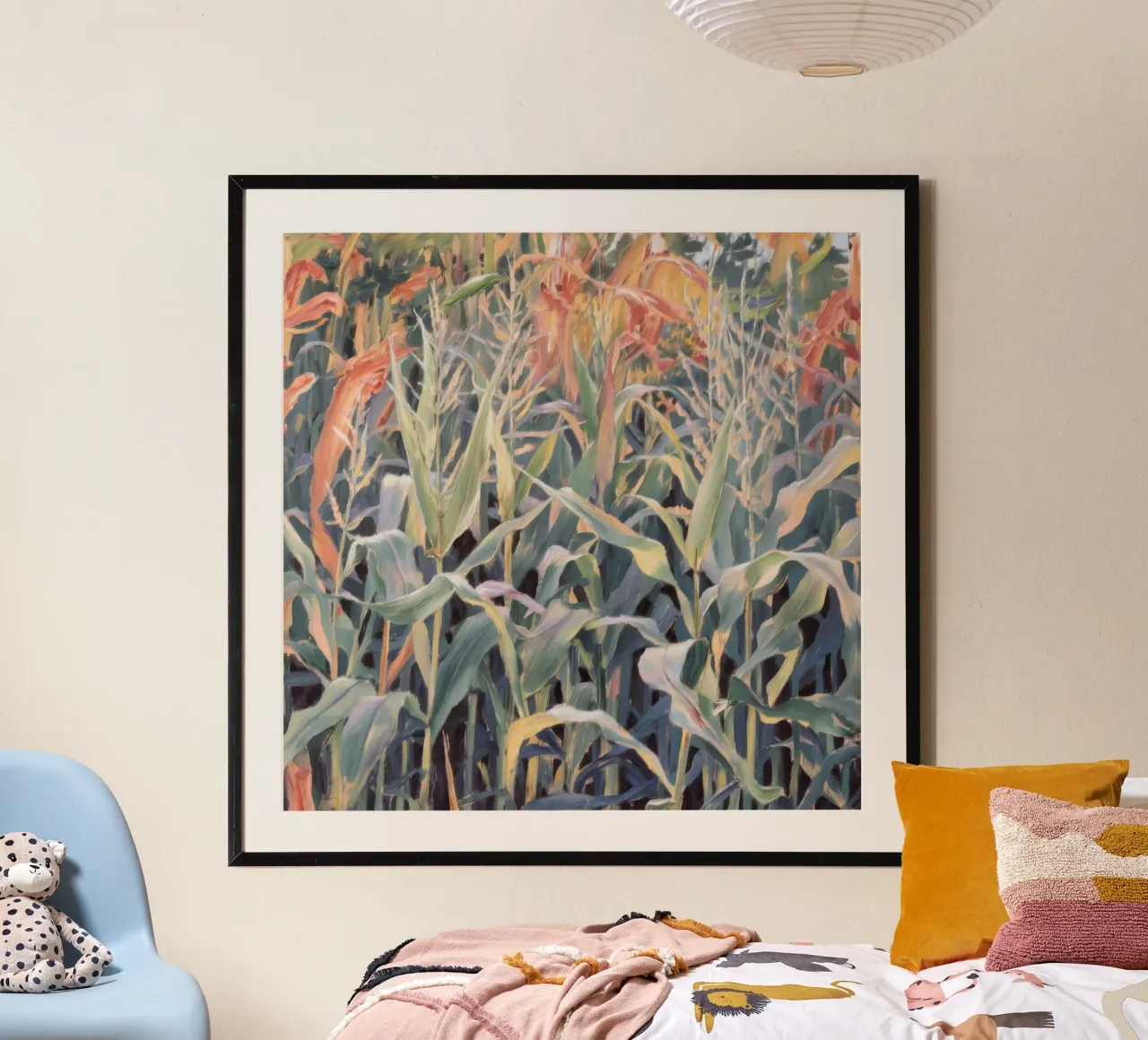 I segreti del campo di grano mormorano poster con telaio in legno da Solestice Strokes
