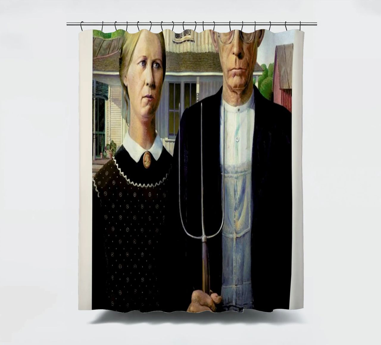Wood - American Gothic rideau de douche de Vintage by JUNIQE