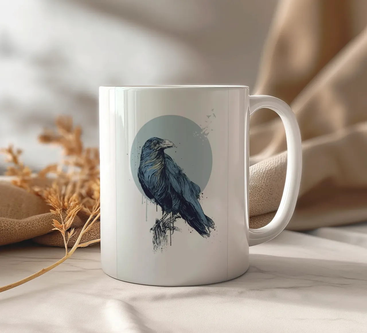 Blue Crow tazza in ceramica da Balazs Solti
