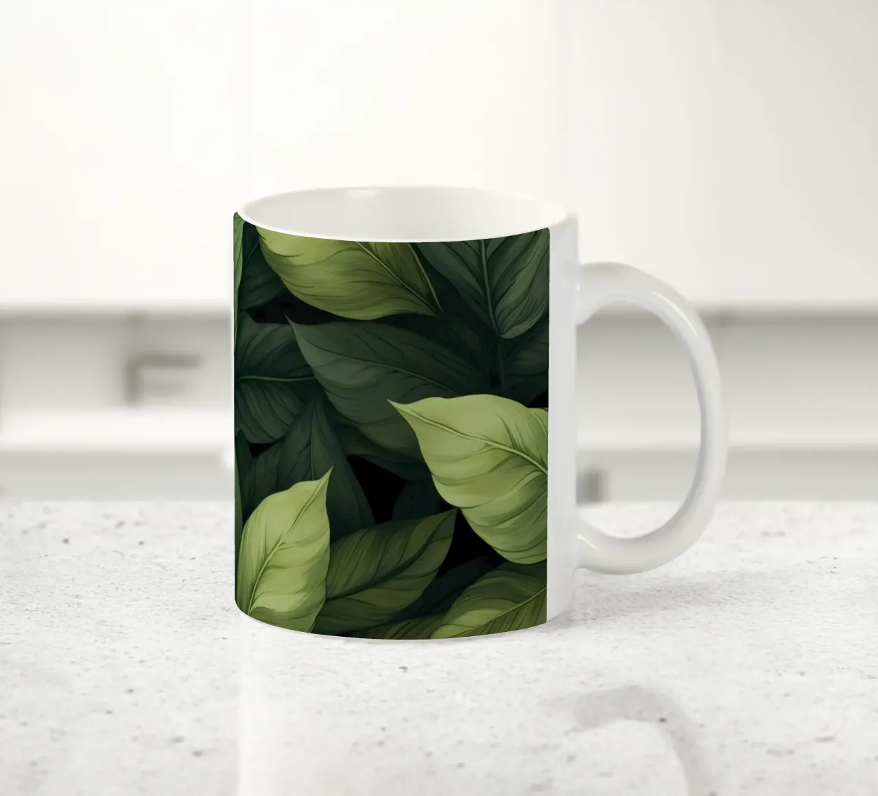 Giardino verde di serenità e calma con foglie rigogliose tazza in ceramica da Andrea Haase Modern Home