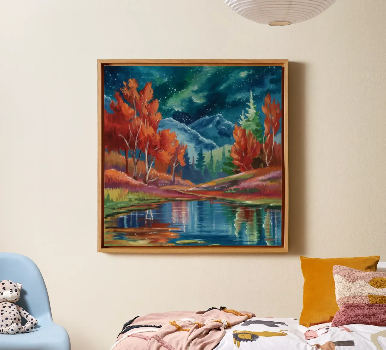 Starlit Forest Pool canvas with Floater frame by Solestice Strokes