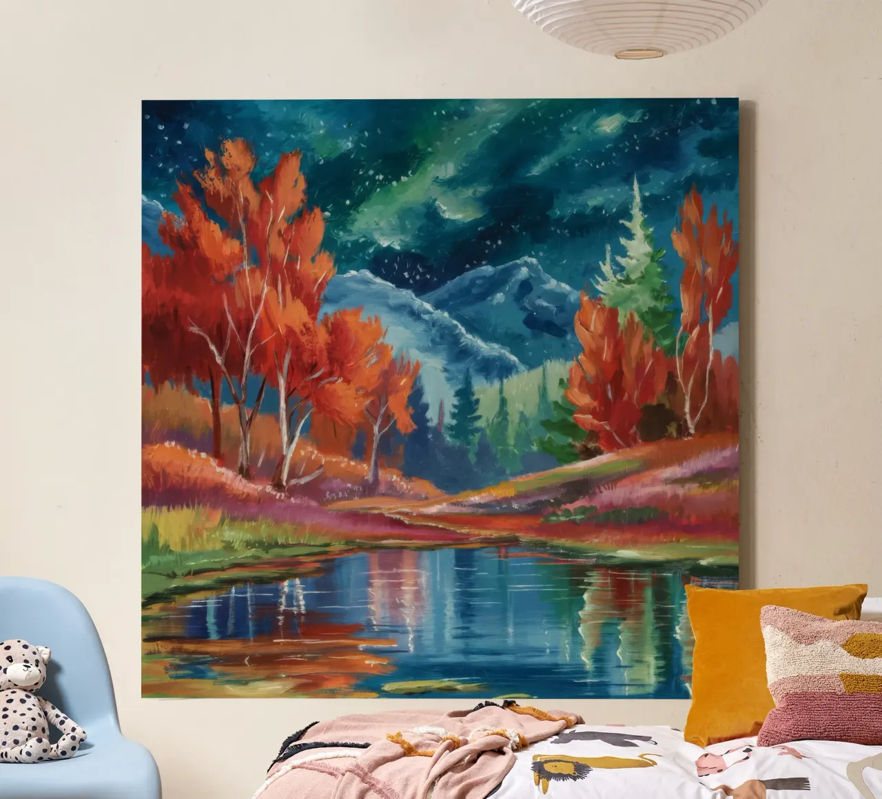 Starlit Forest Pool canvas with Floater frame by Solestice Strokes
