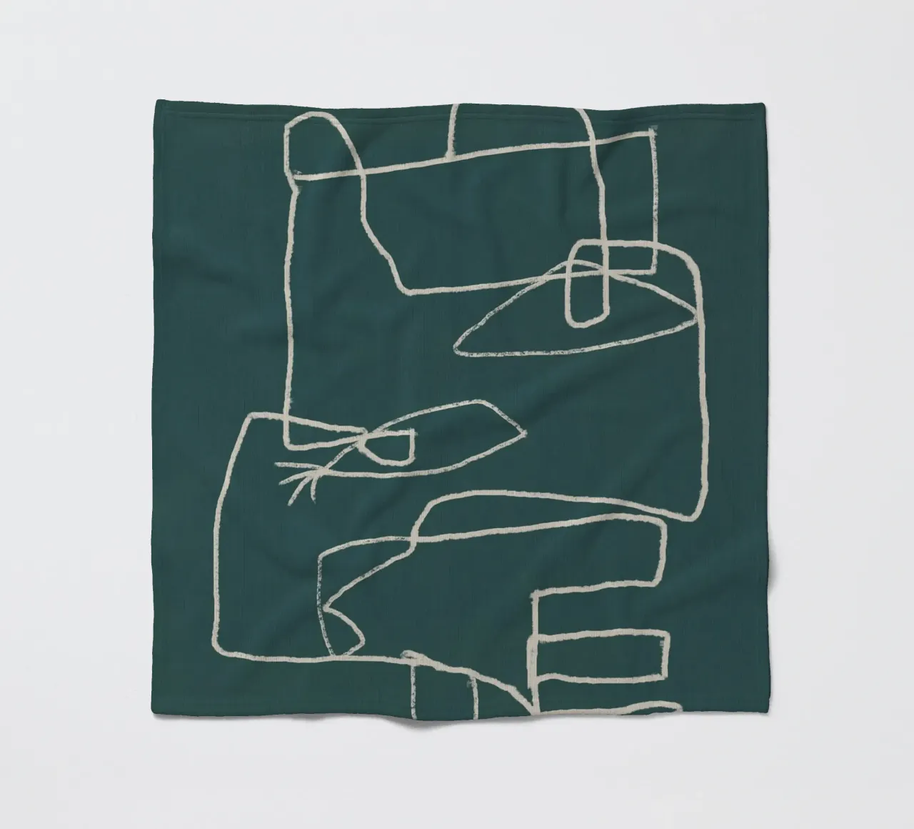 Ritratto astratto in line art coperta in pile da Little Dean