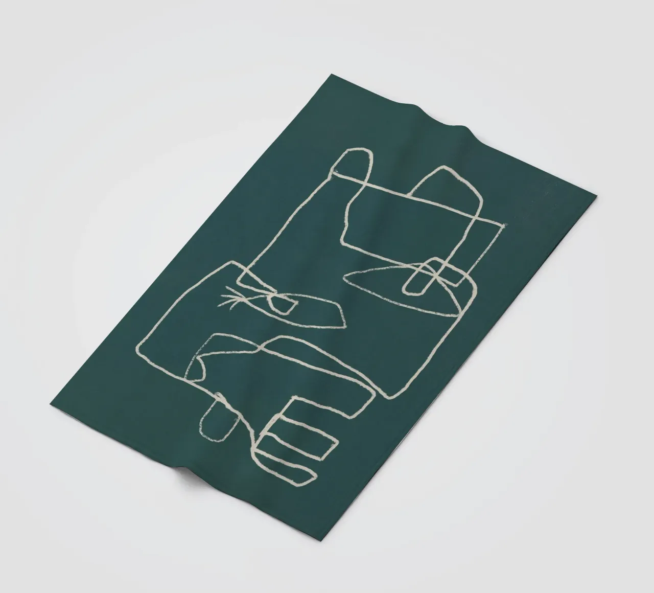 Ritratto astratto in line art coperta in pile da Little Dean